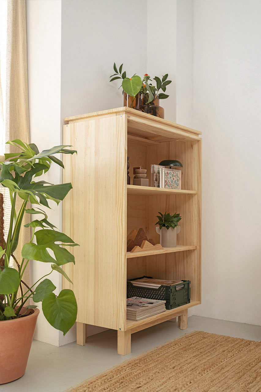 Imagen de ambiente 3 para:Estantería librería pequeña de madera de pino